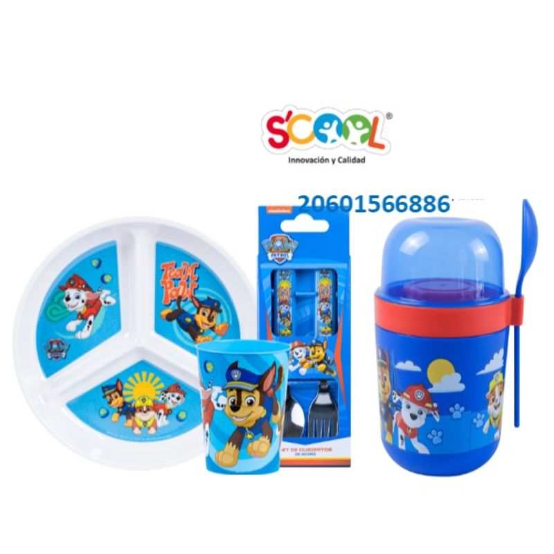 SCOOL - SET MELAMINE CDIVISION Y YOGURERA SCOOL PAW PATROL H