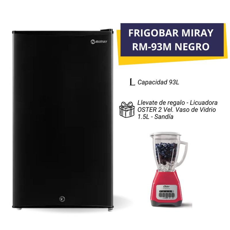 MIRAY - Frigobar-Refrigeradora Miray RM-93M 93L + Licuadora OSTER