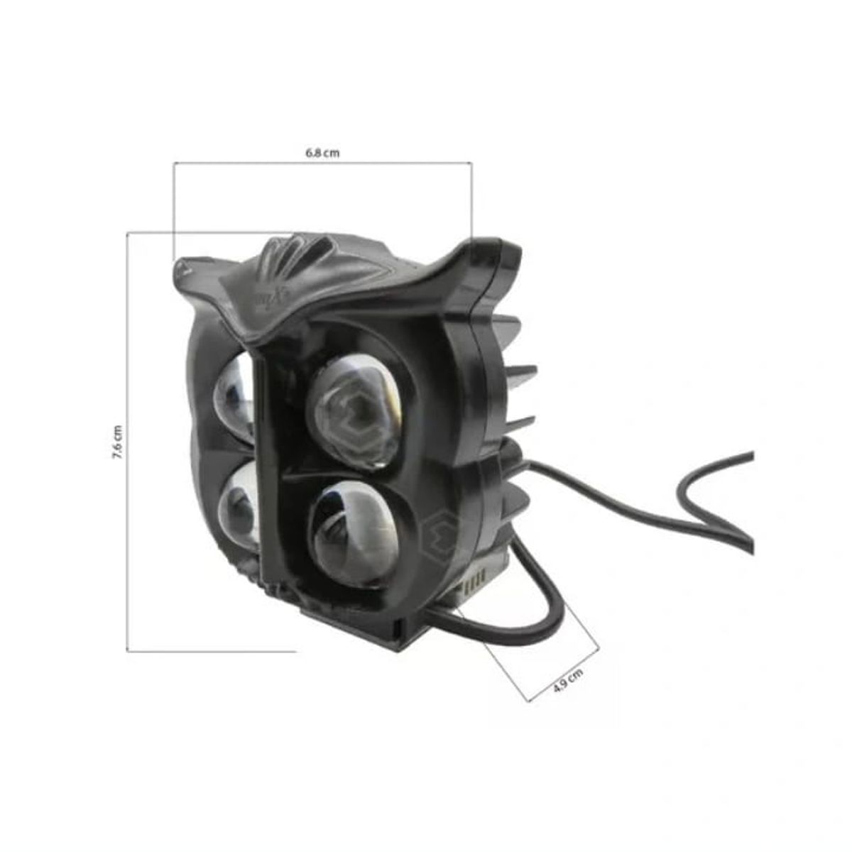 GENERICO - par Faros Leds Cuadrado Buho 4 Lupas Blanco-ambar 12-24v