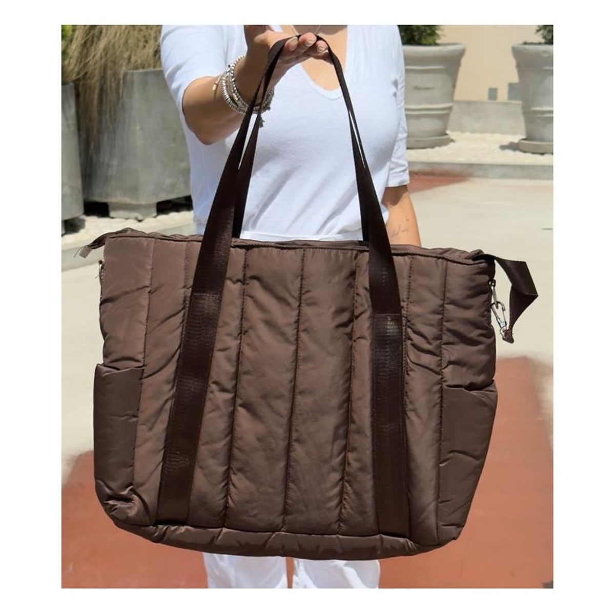 MORITA BAG STORE - BOLSO PUFFER MUJER PORTALAPTOP PREMIUM CHOCOLATE