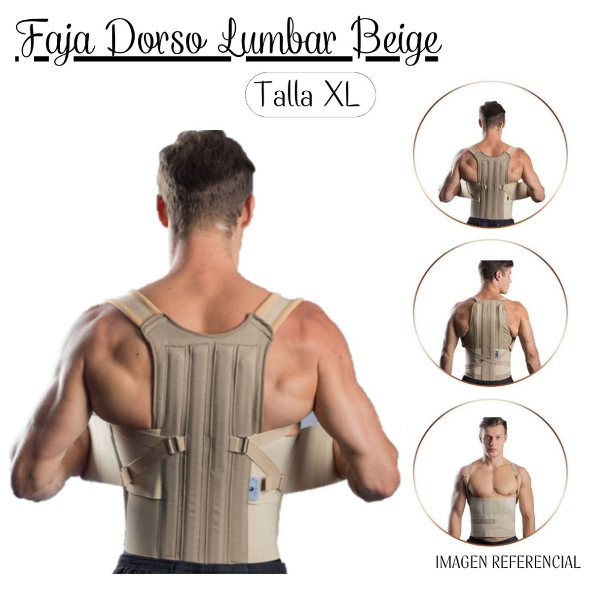 GENERICO - Faja Dorso Lumbar Talla XL - Beige