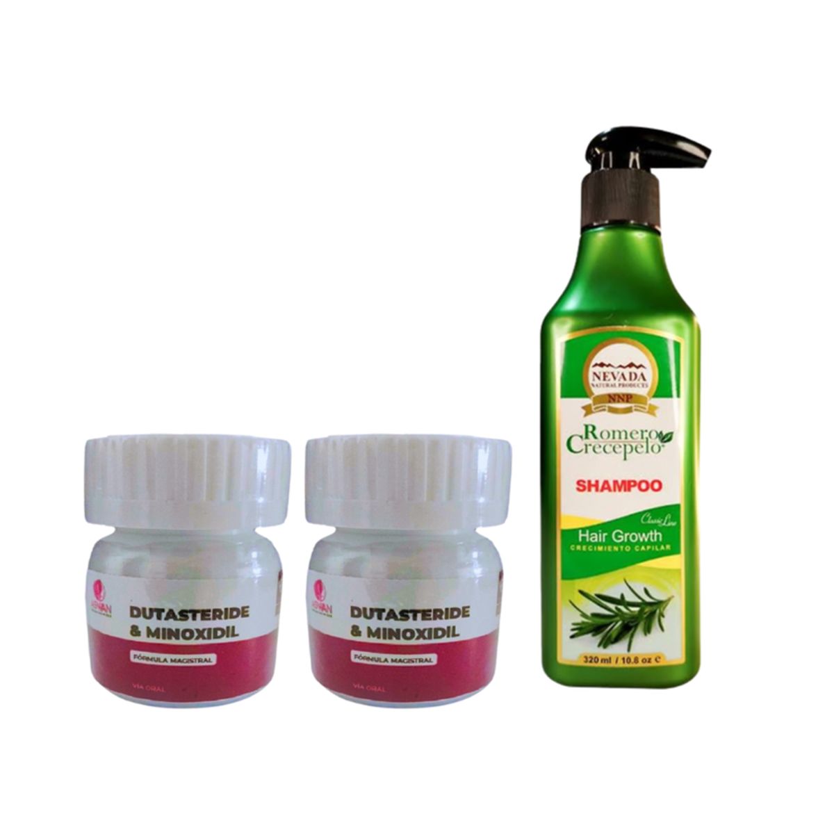 GENERICO - 2 CÁPSULAS DUTASTERIDE + SHAMPOO DE ROMERO 320ML