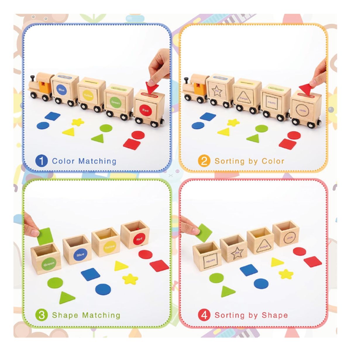 GENERICO - Tren Clasificador de formas Colorido Didáctico para Niños