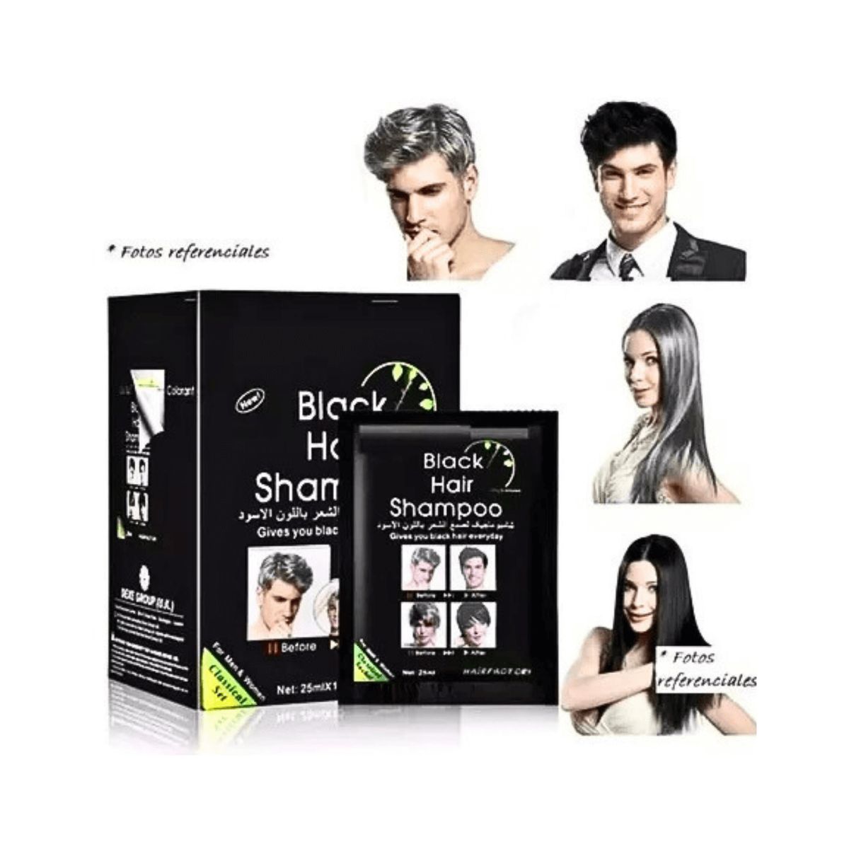 OEM - Shampoo Colorante Dexe - Cabello Negro Radiante al Instante