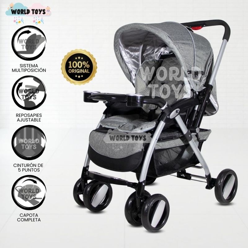 BAMBINO - Coche Cuna de Lujo «GALAXY» Edición Limitada Gray