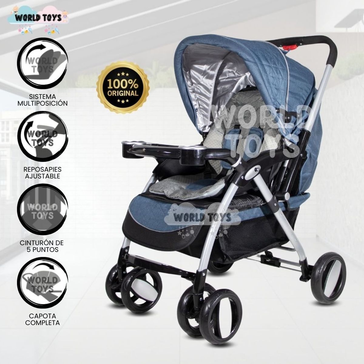 BAMBINO - Coche Cuna de Lujo «GALAXY» Edición Limitada Blue