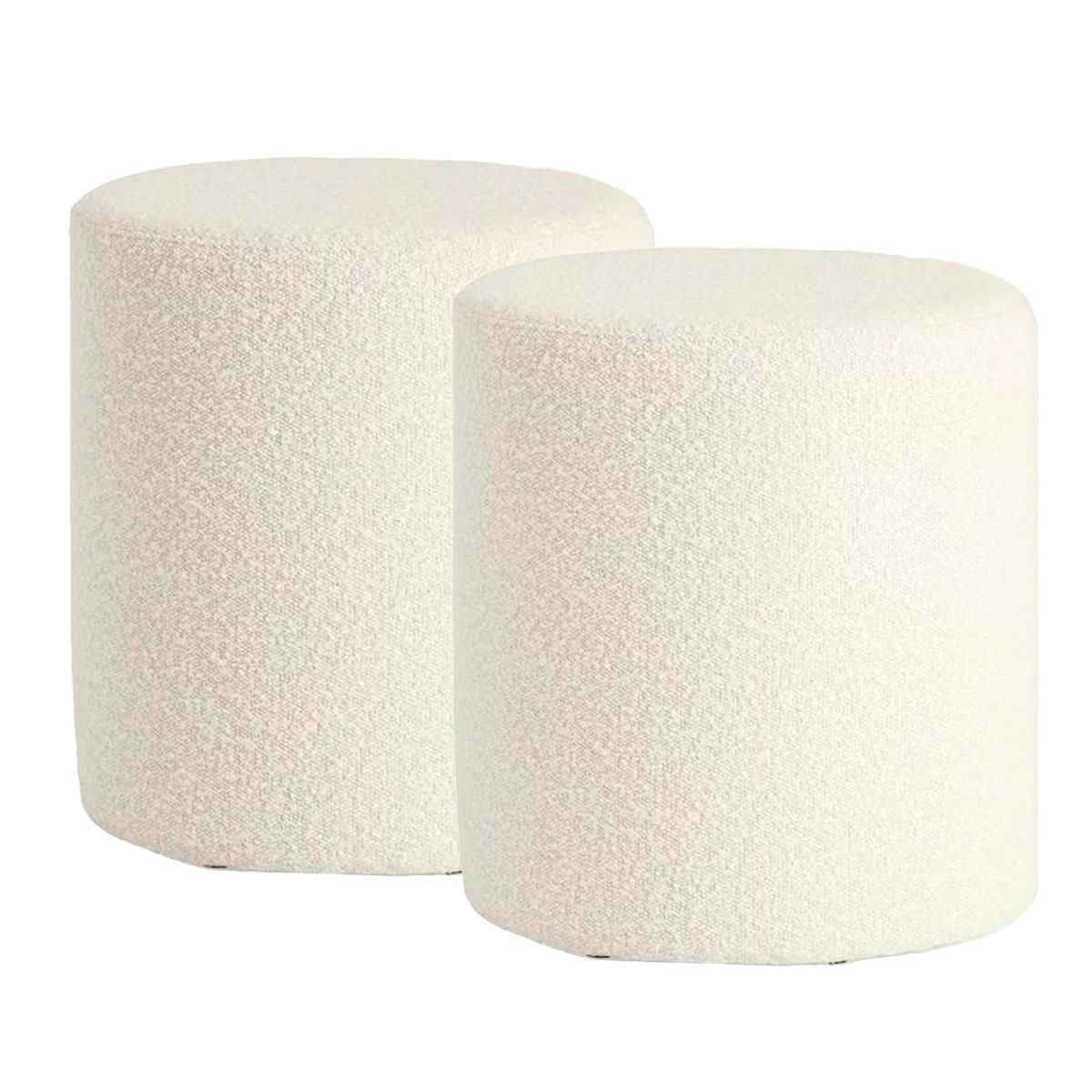 GENERICO - JUEGO DE PUFF TOM BEIGE OVEJERO REDONDO