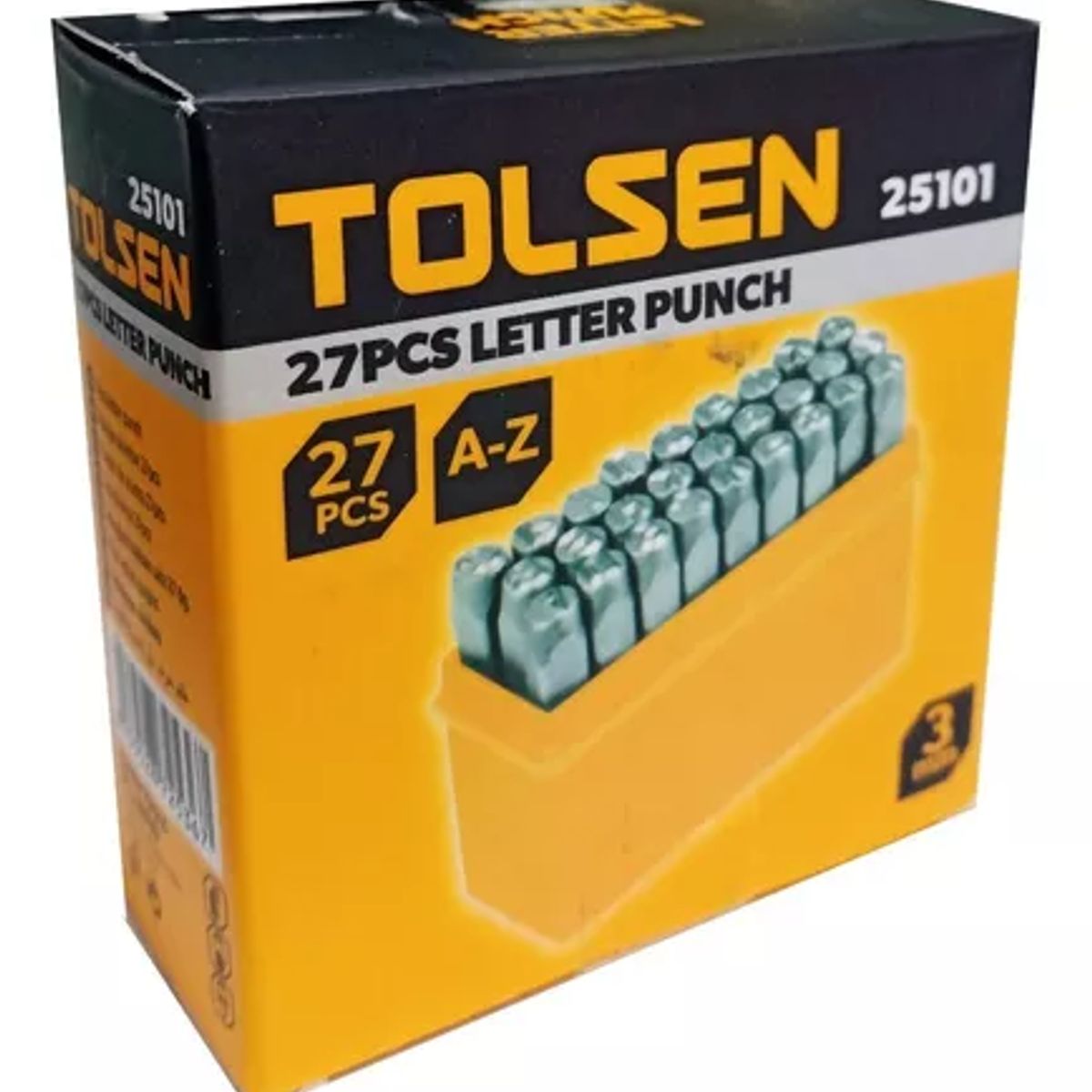 TOLSEN - Juego de Punzones Letras 27Pcs 3mm