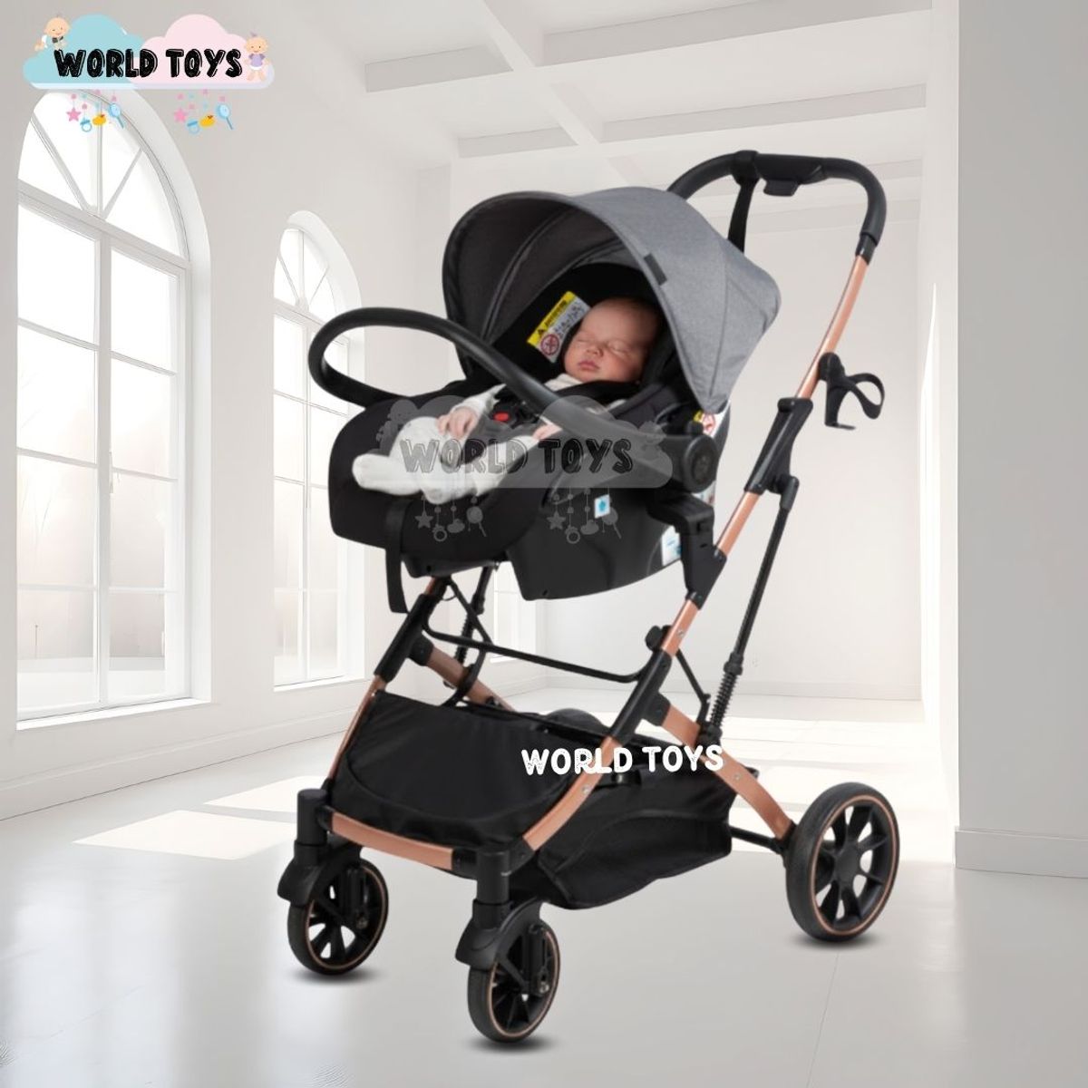 BABY - Coche Moisés Travel System «CLINT PRIME» con Porta Bebé Blue