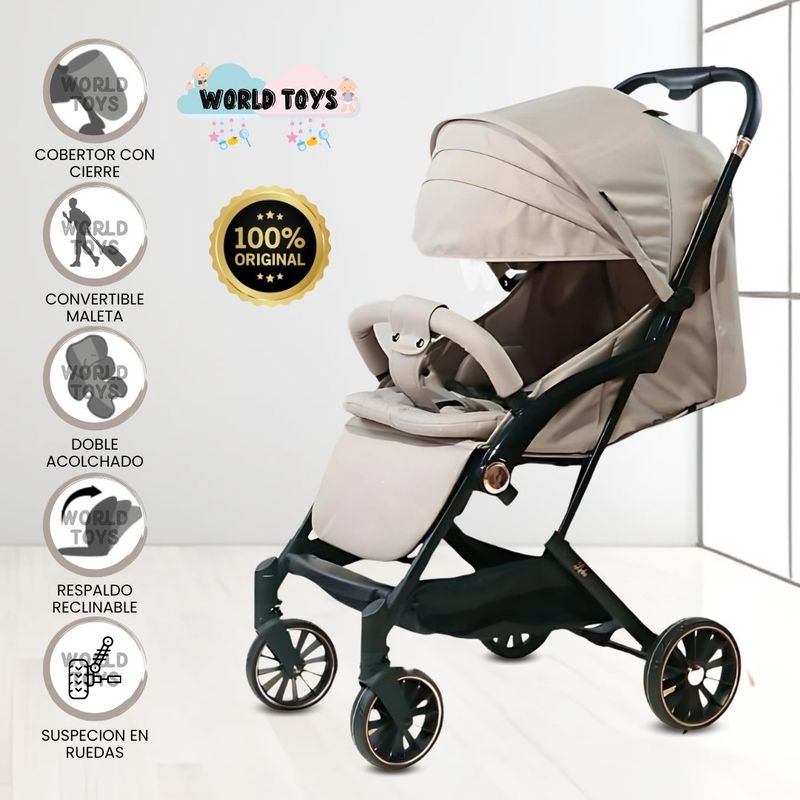 BABY - Coche Maleta de Lujo «LIGHTNING LUKE» Beige