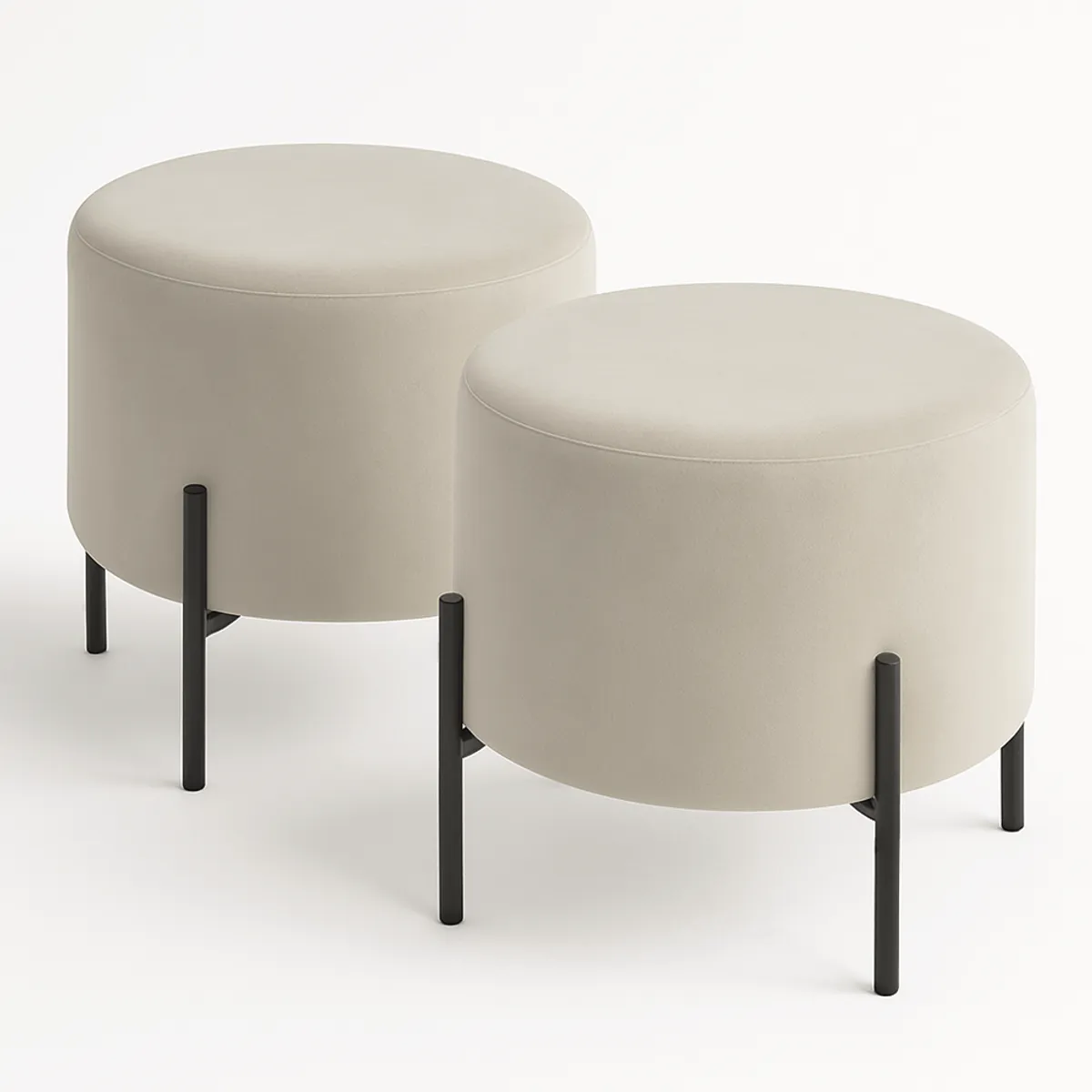 GENERICO - JUEGO DE PUFF CANDY CLASSIC BEIGE