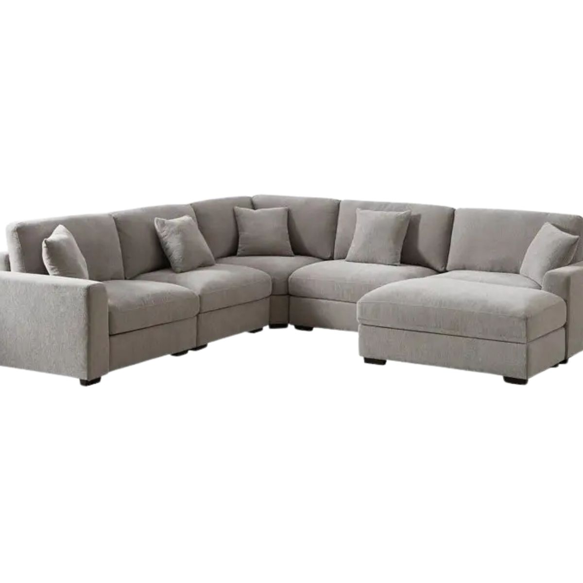 GENERICO - Sofá Río Máximo Seccional 5 piezas y 1 banqueta - Color Arena