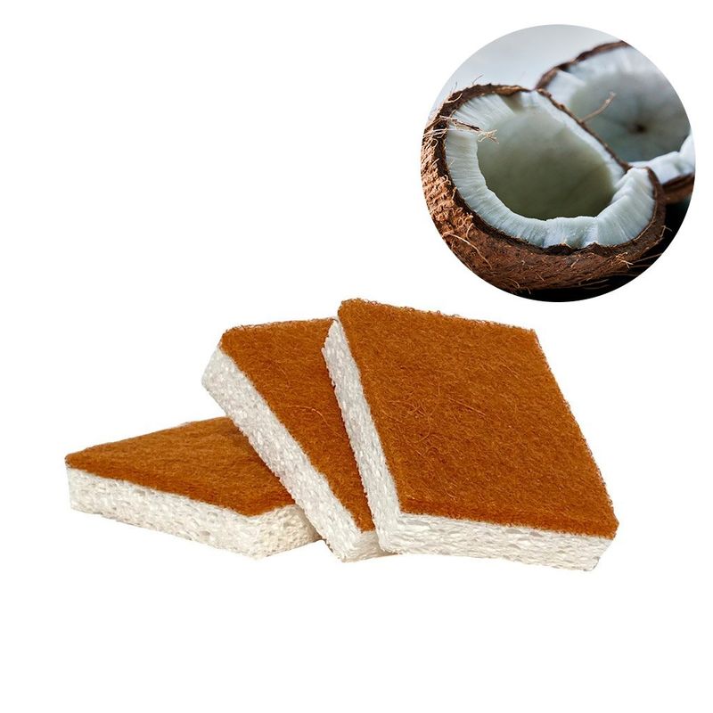 KUMIR - Esponja de Fibra de Coco Ecologico Reutilizable X3