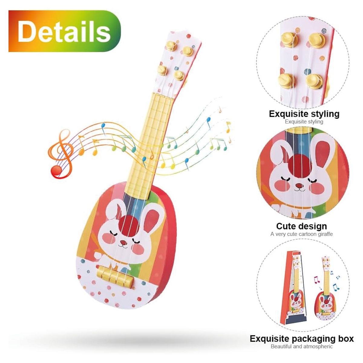 GENERICO - Ukelele Infantil para Niños de 4 Cuerdas de Animal
