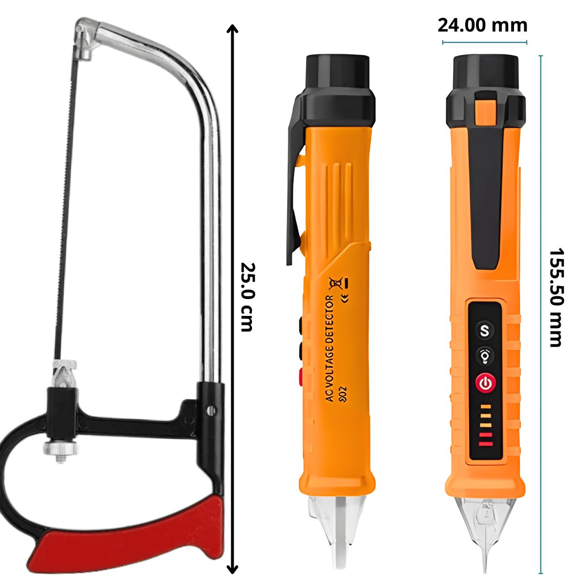 ROSH - Kit Esencial: Sierra Platino 8 en 1 y Medidor de Voltaje Tipo Lápiz