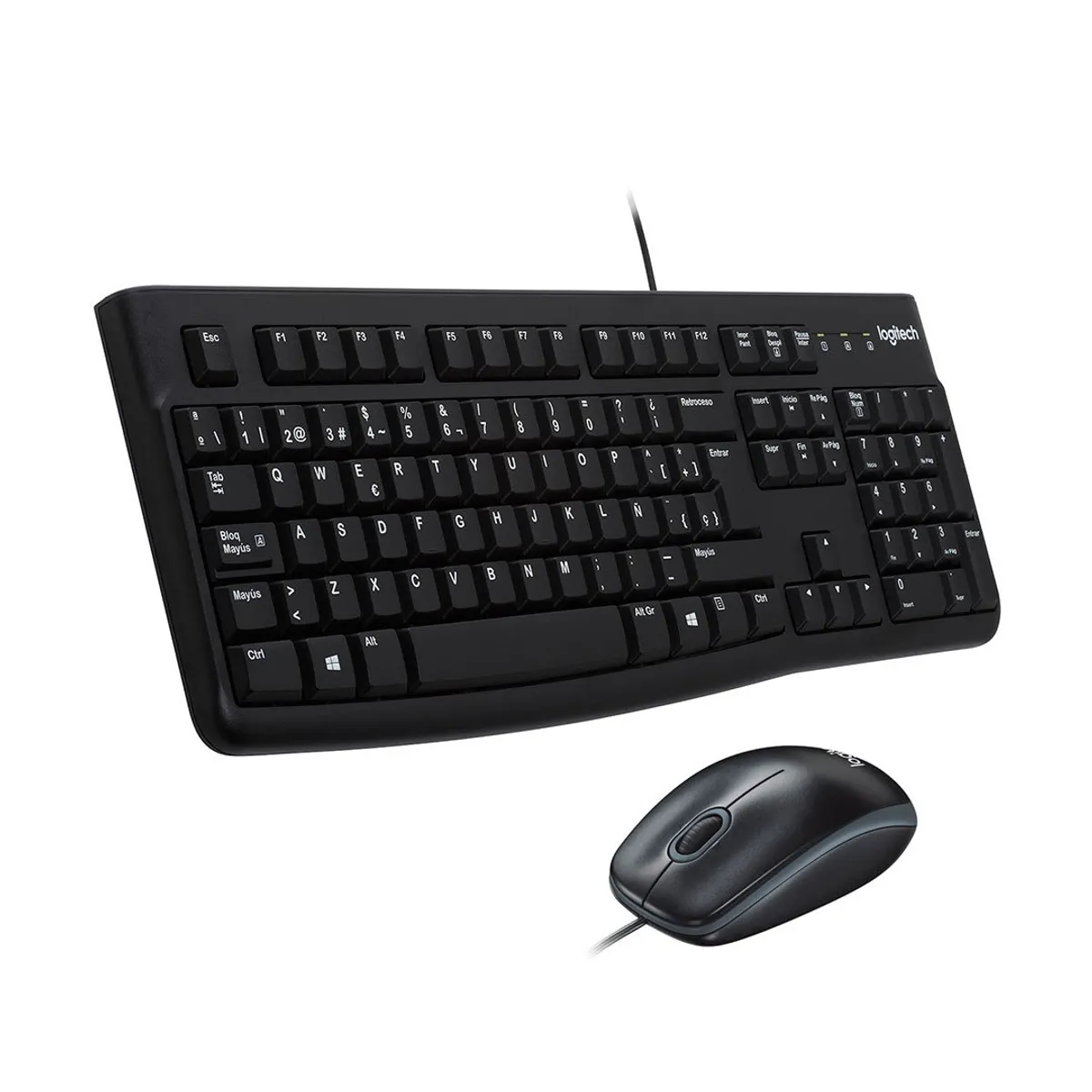 LOGITECH - LOGITECH MK120 Combo kit teclado y mouse con cables USB