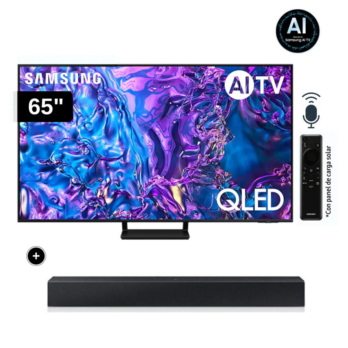 SAMSUNG - Televisor Samsung QLED 65 Tizen OS Smart Tv 4K 65Q70D + SoundBar