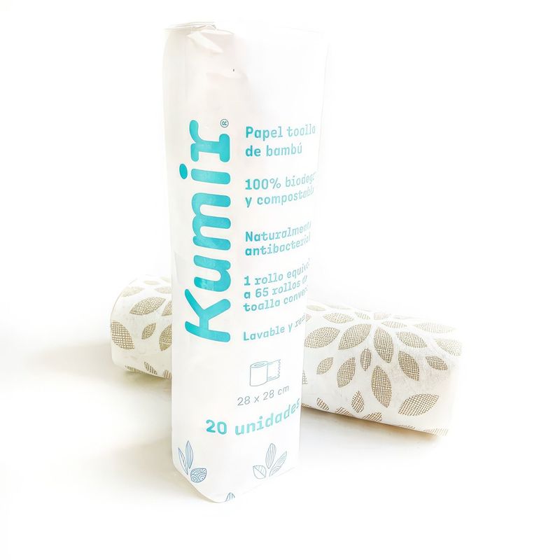 KUMIR - Papel Toalla Reutilizable Ecologico 20 Hojas 1 Rollo