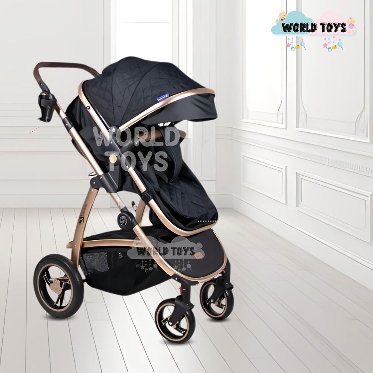 BABY - Coche Moisés con Porta Bebé «SPEED PRINCE» Black