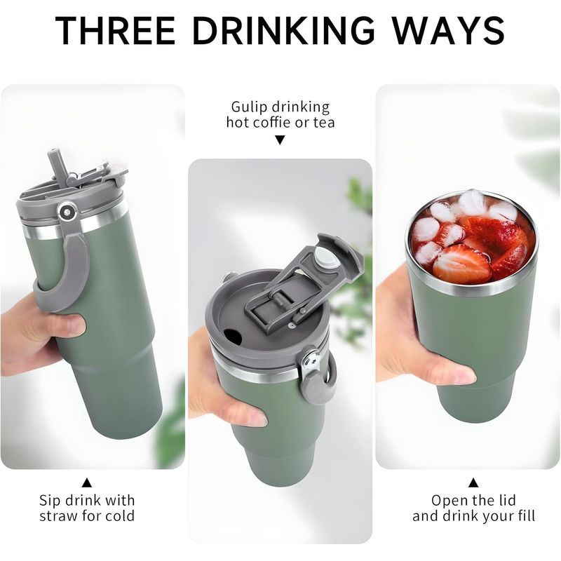 GENERICO - VASO TERMO TOMATODO ACERO INOXIDABLE HERMÉTICO PREMIUM DE 890ml