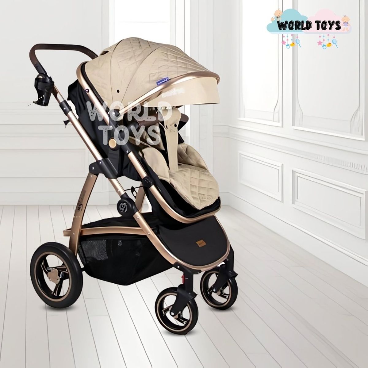 BABY - Coche Moisés con Porta Bebé «SPEED PRINCE» Beige