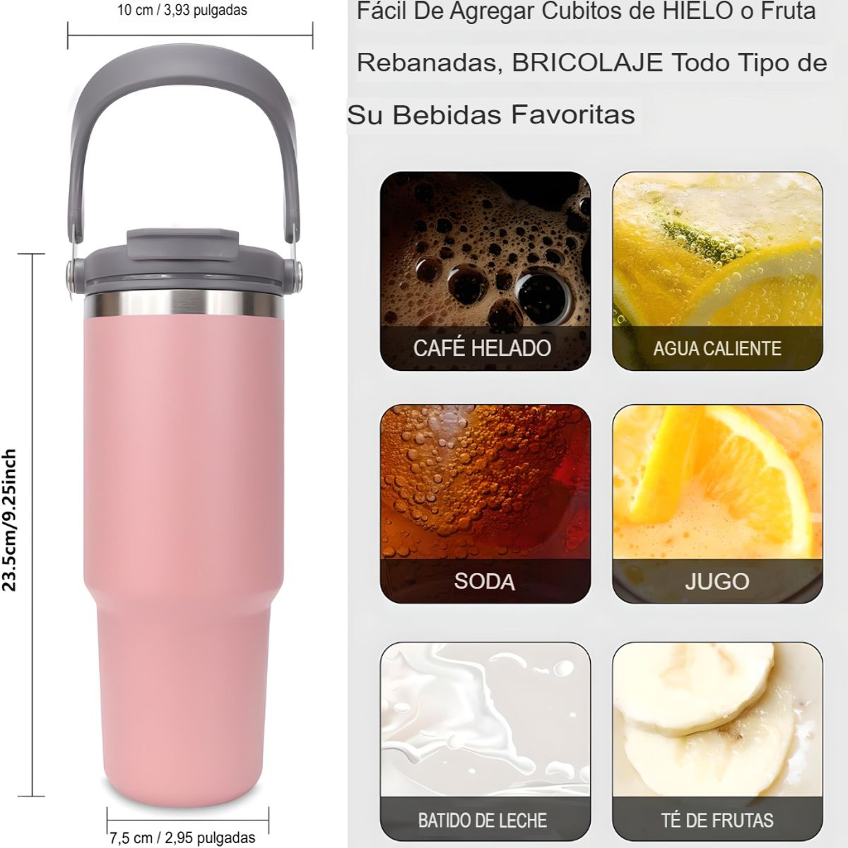 GENERICO - TERMO VASO TOMATODO ACERO INOXIDABLE HERMÉTICO PREMIUM DE 890ml