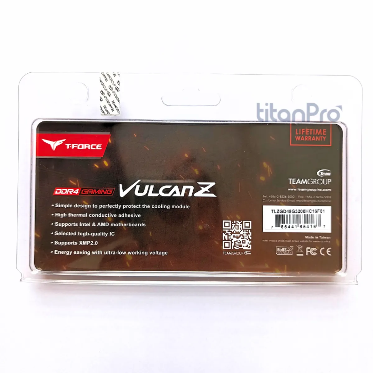 TEAM GROUP - Memoria RAM DDR4 T-FORCE Vulcan Z 8GB 3200MHZ GRAY