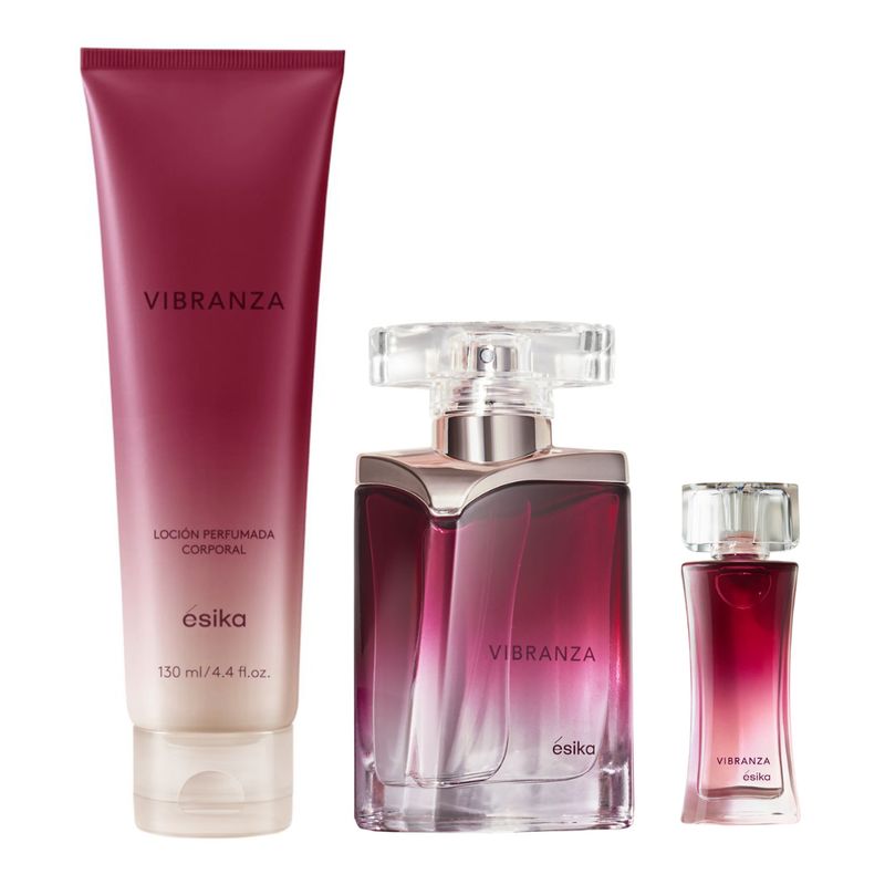 ESIKA - Perfume vibranza + loción perfumada + miniatura ésika