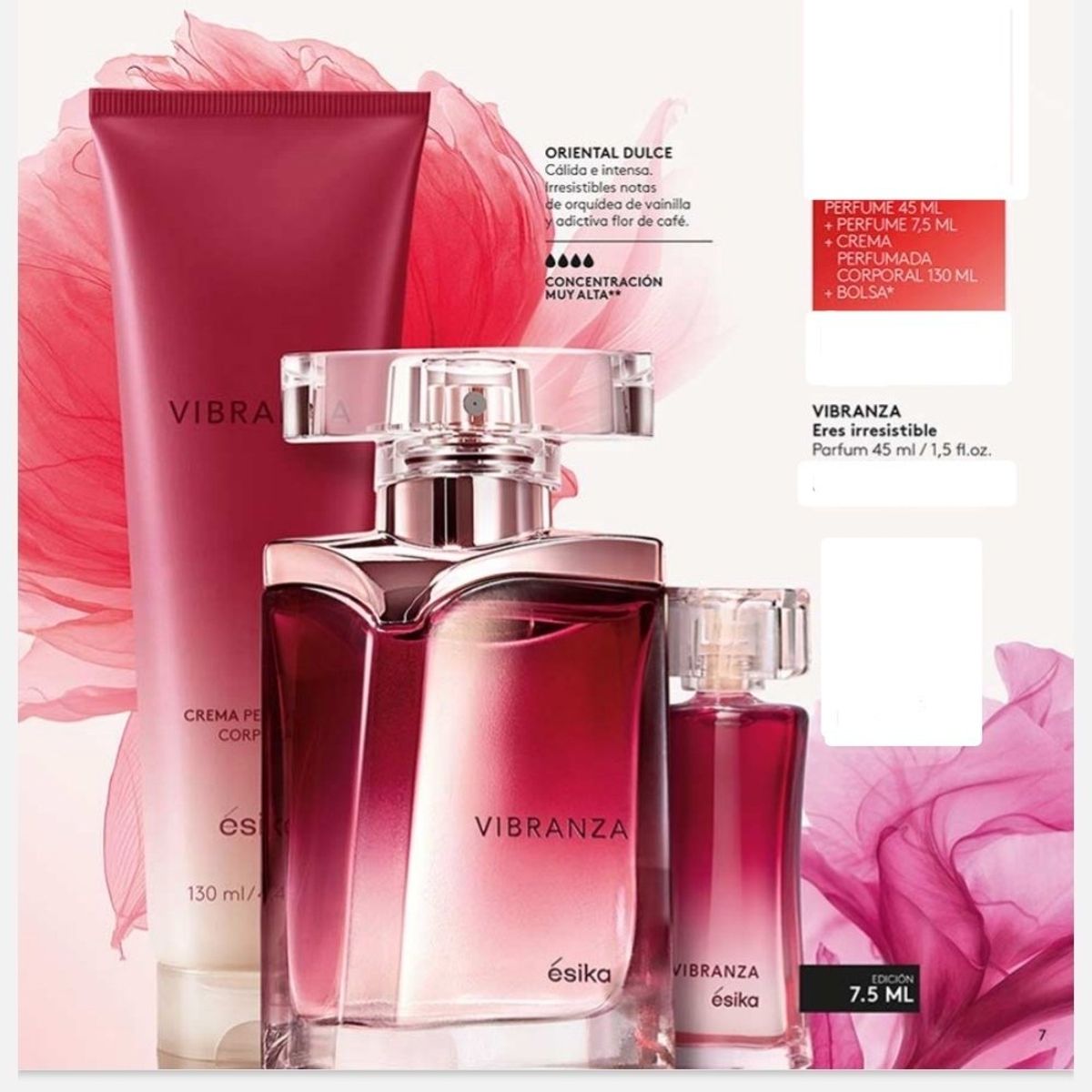 ESIKA - Perfume vibranza + loción perfumada + miniatura ésika