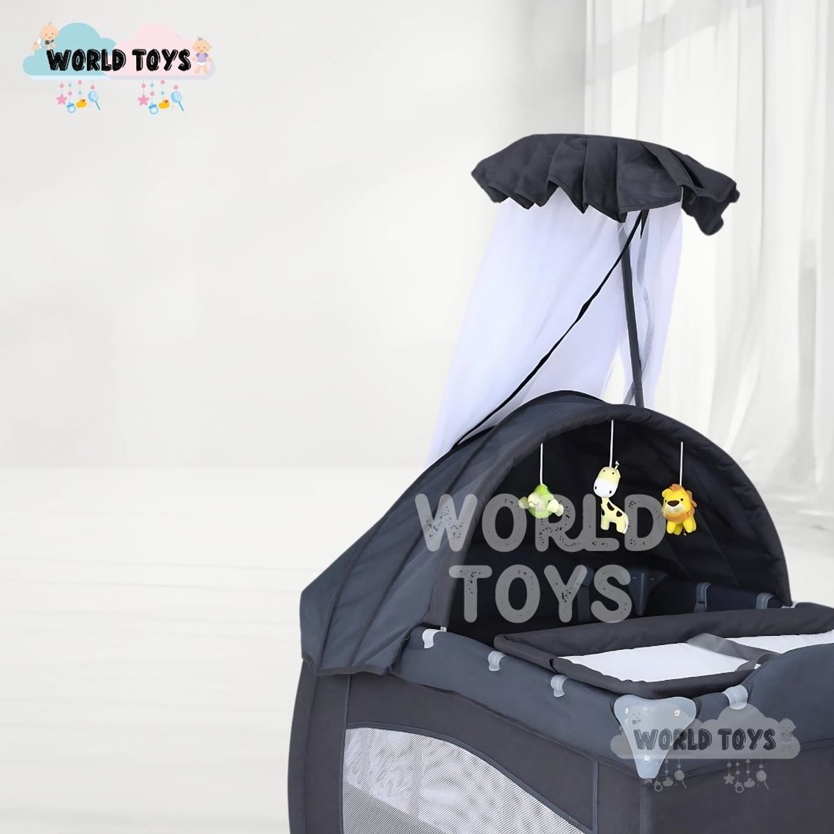 BABY - Cuna Corral «VIENA STOKKER» 2 en 1 Gray