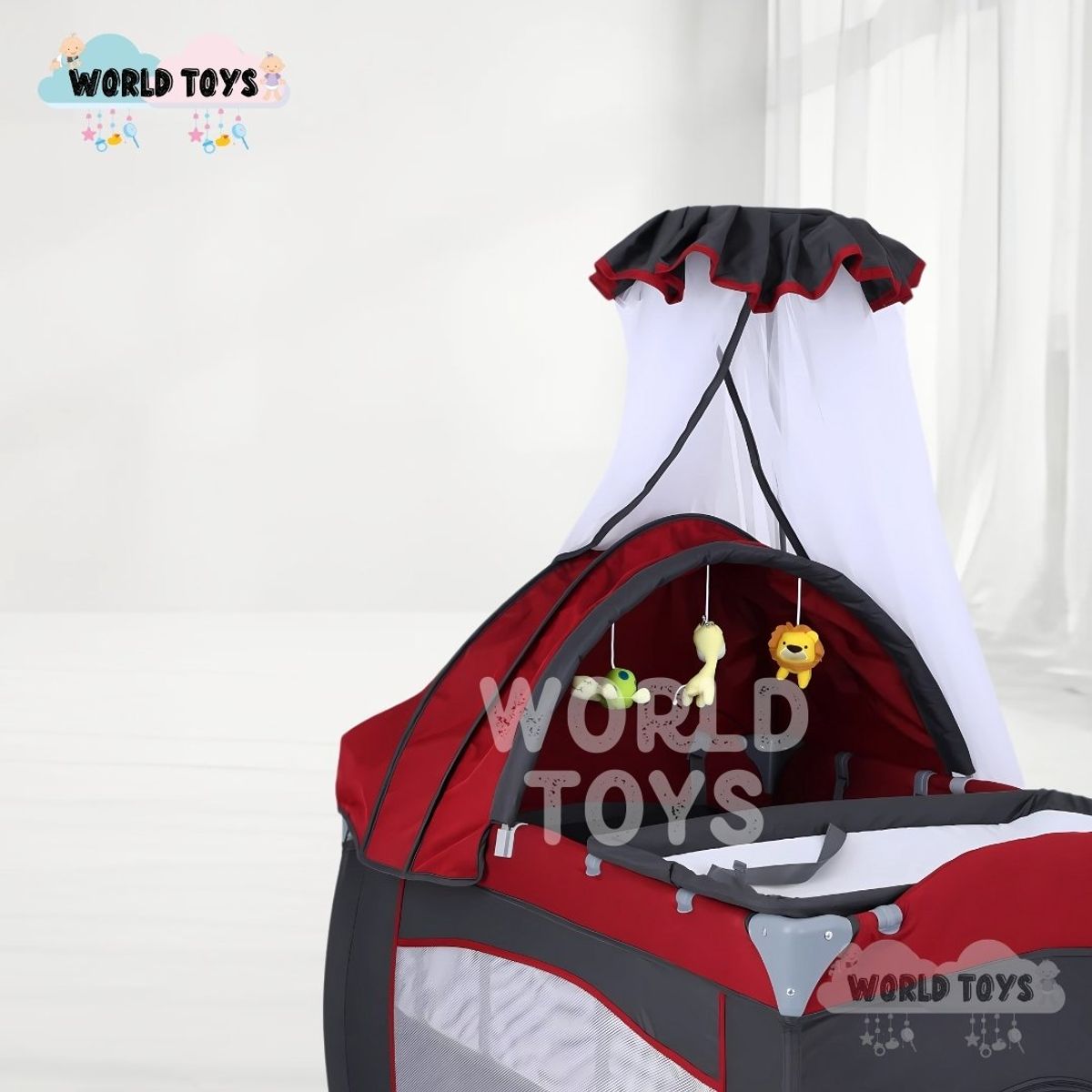 BABY - Cuna Corral «VIENA STOKKER» 2 en 1 Red