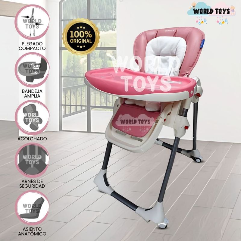 BAMBINO - Silla de Comer Graduable Bambino «LUNCH BUDDY» Pink