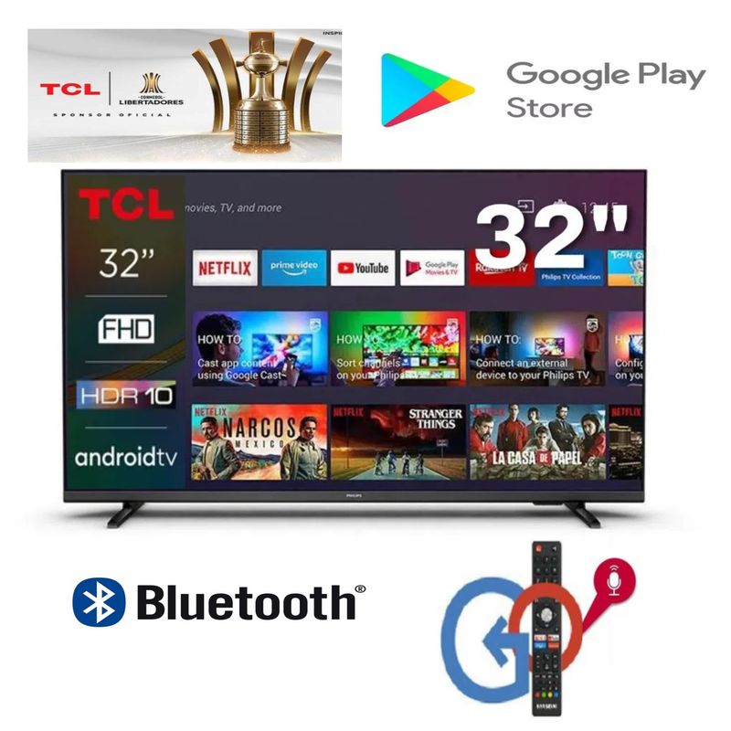 TCL - Led 32 Pulgadas Control de Voz Smart Android TV Full HD 32S5400AF