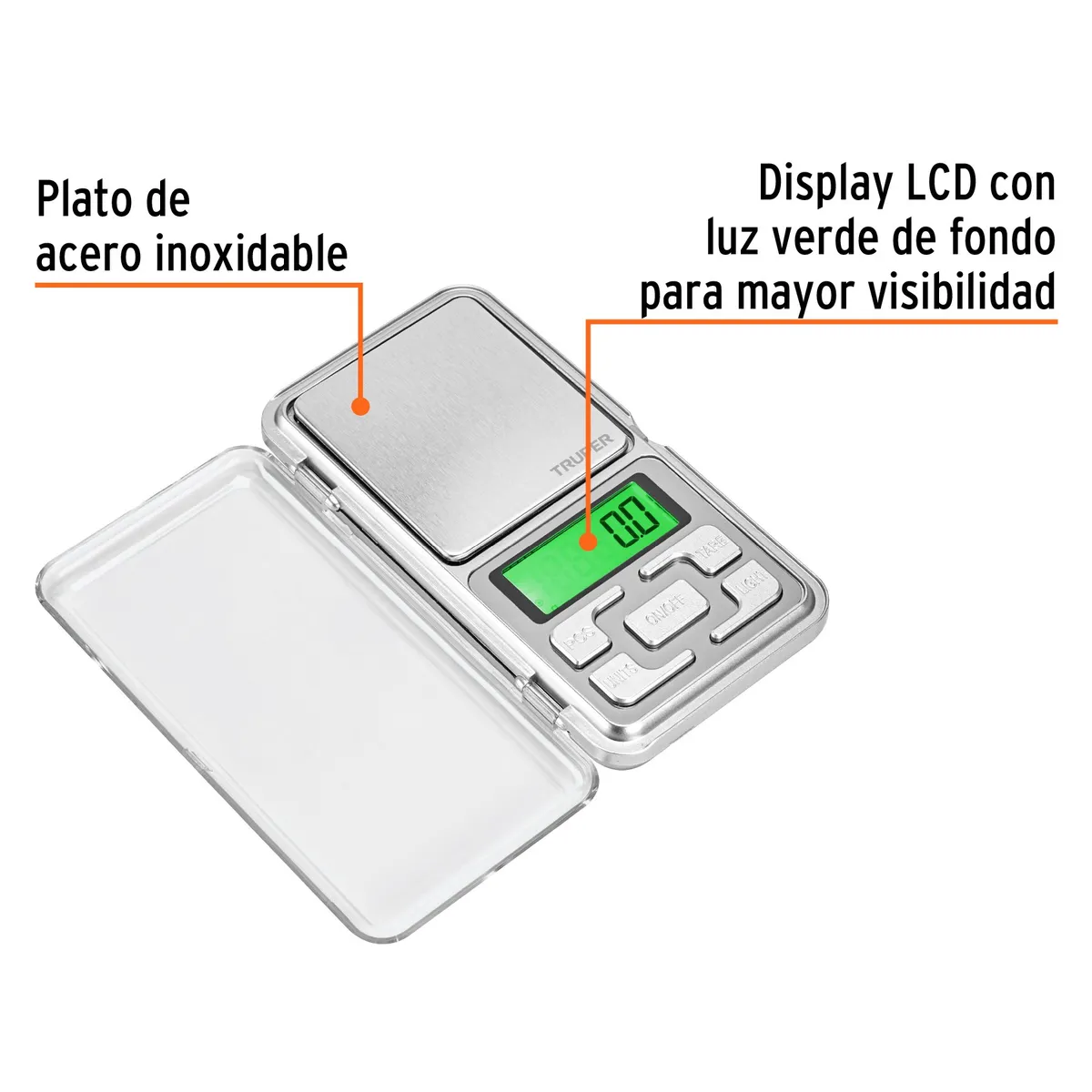 TRUPER - Balanza Electronica de Bolsillo Max 500 Gr