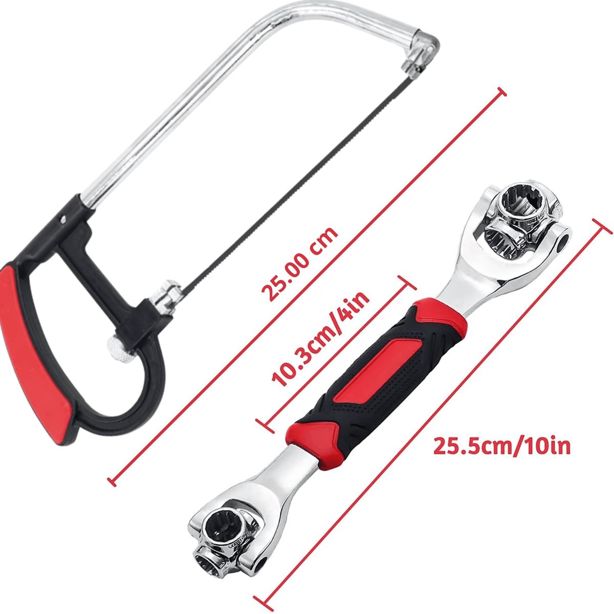 ROSH - Dúo Sierra Multifuncional + Llave 48 en 1 – Versatilidad Total