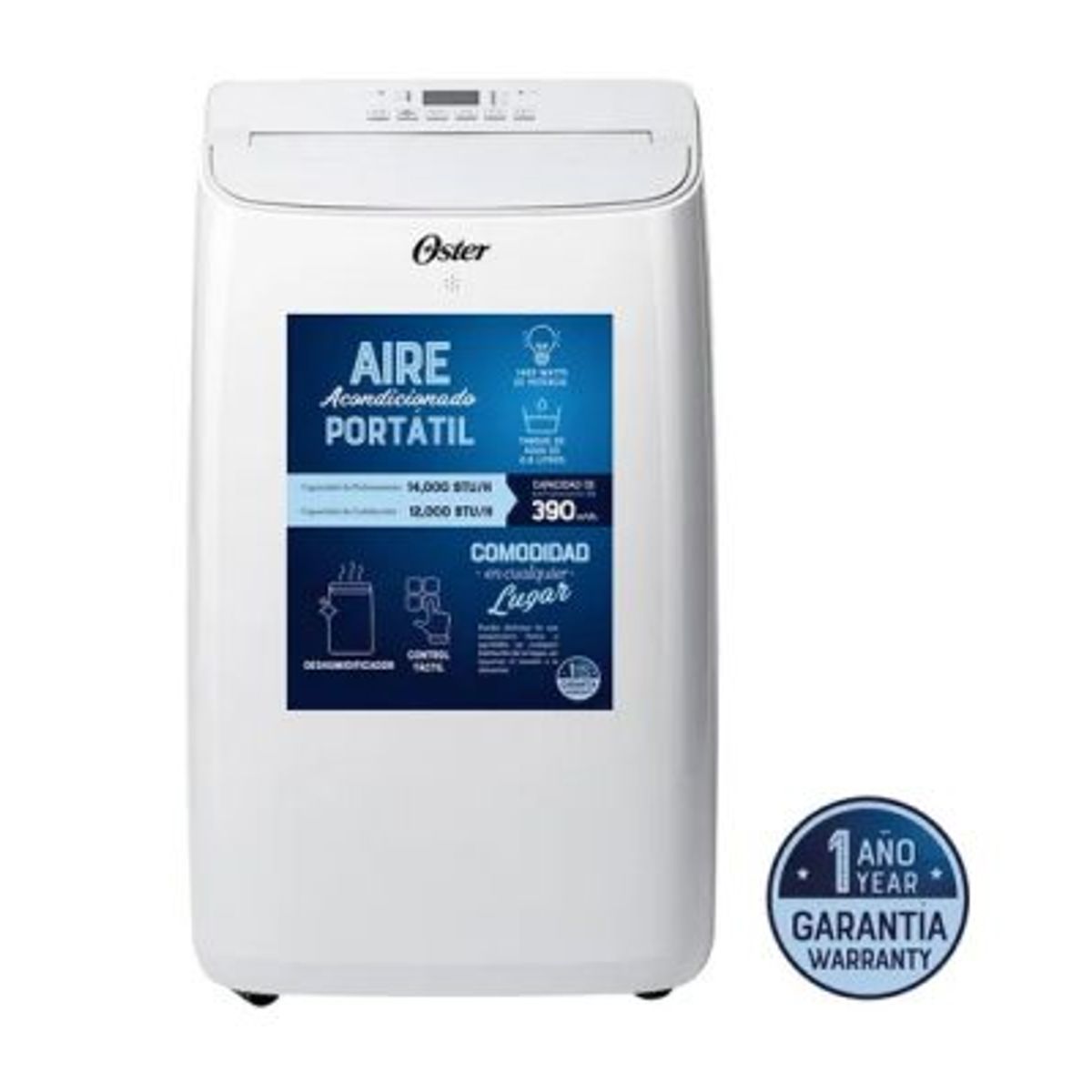 OSTER - Aire Acondicionado Portátil Oster 14,000 BTU OS-PACPOR1412FWE