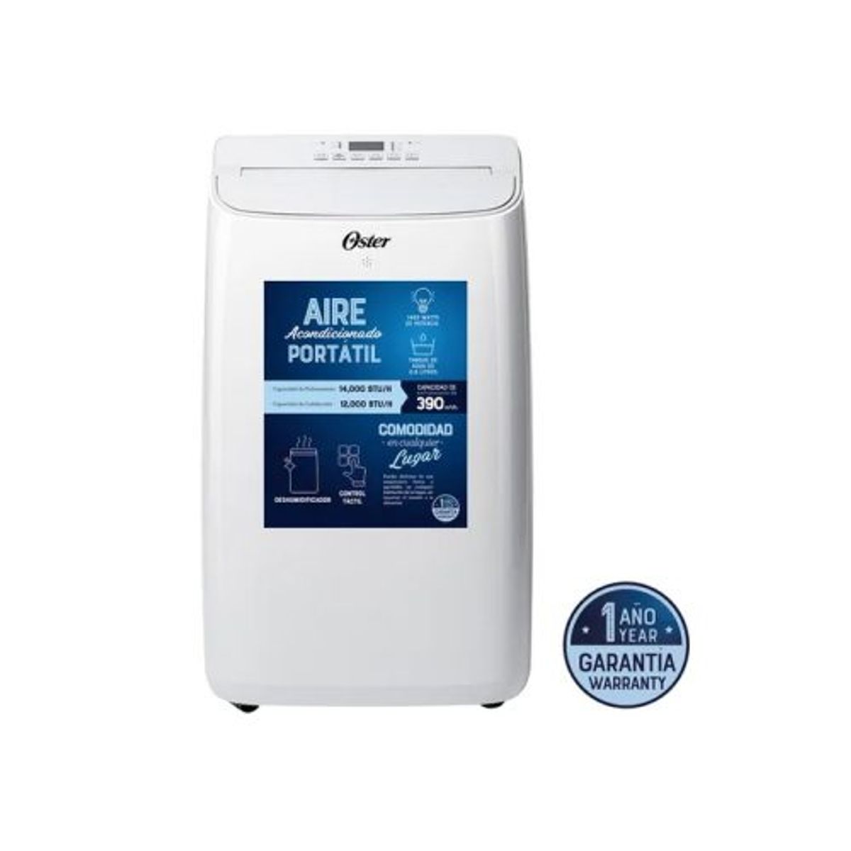 OSTER - Aire Acondicionado Portátil Oster 14,000 BTU OS-PACPOR1412FWE