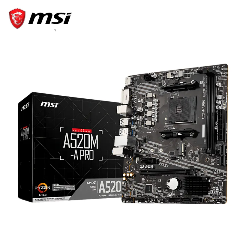 MSI - PLACA MADRE MSI A520M-A PRO AMD SOCKET AM4 DDR4 HDMI DVI
