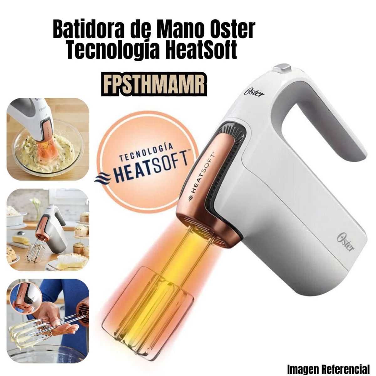OSTER - Batidora de Mano Oster Tecnología HeatSoft  FPSTHMAMR
