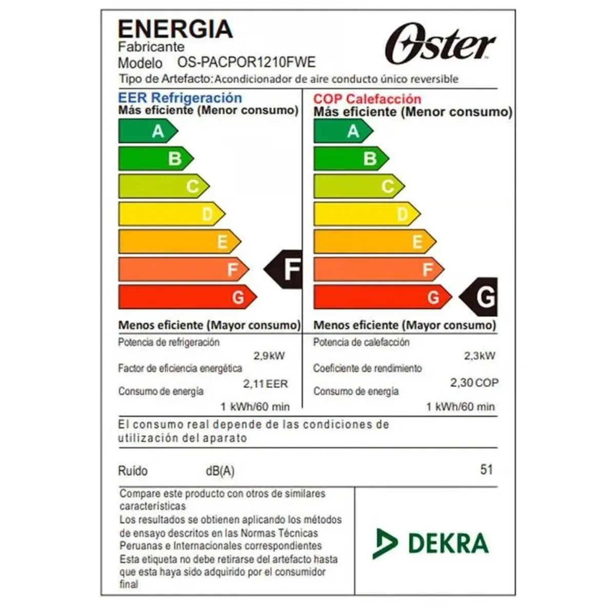 OSTER - Aire Acondicionado Portátil OSTER OS-PACPOR1210FWE Blanco