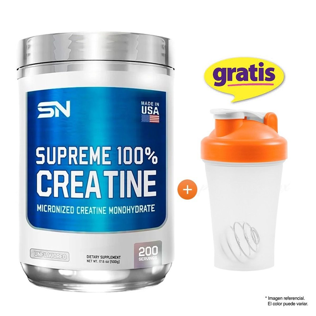 SUPREME NUTRITION - AMINOÁCIDO CREATINA MONOHIDRATADA 500GR SUPREME NUTRITION