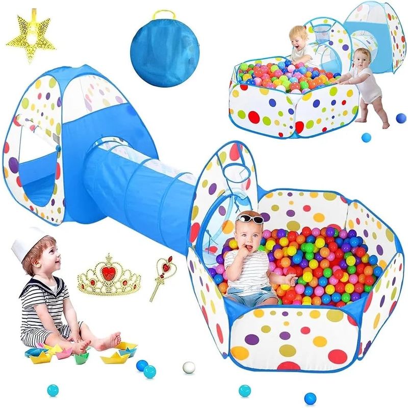 GENERICO - CARPA CIRCUITO 3 EN 1 CON TUNEL FLEXIBLE PARA NIÑOS