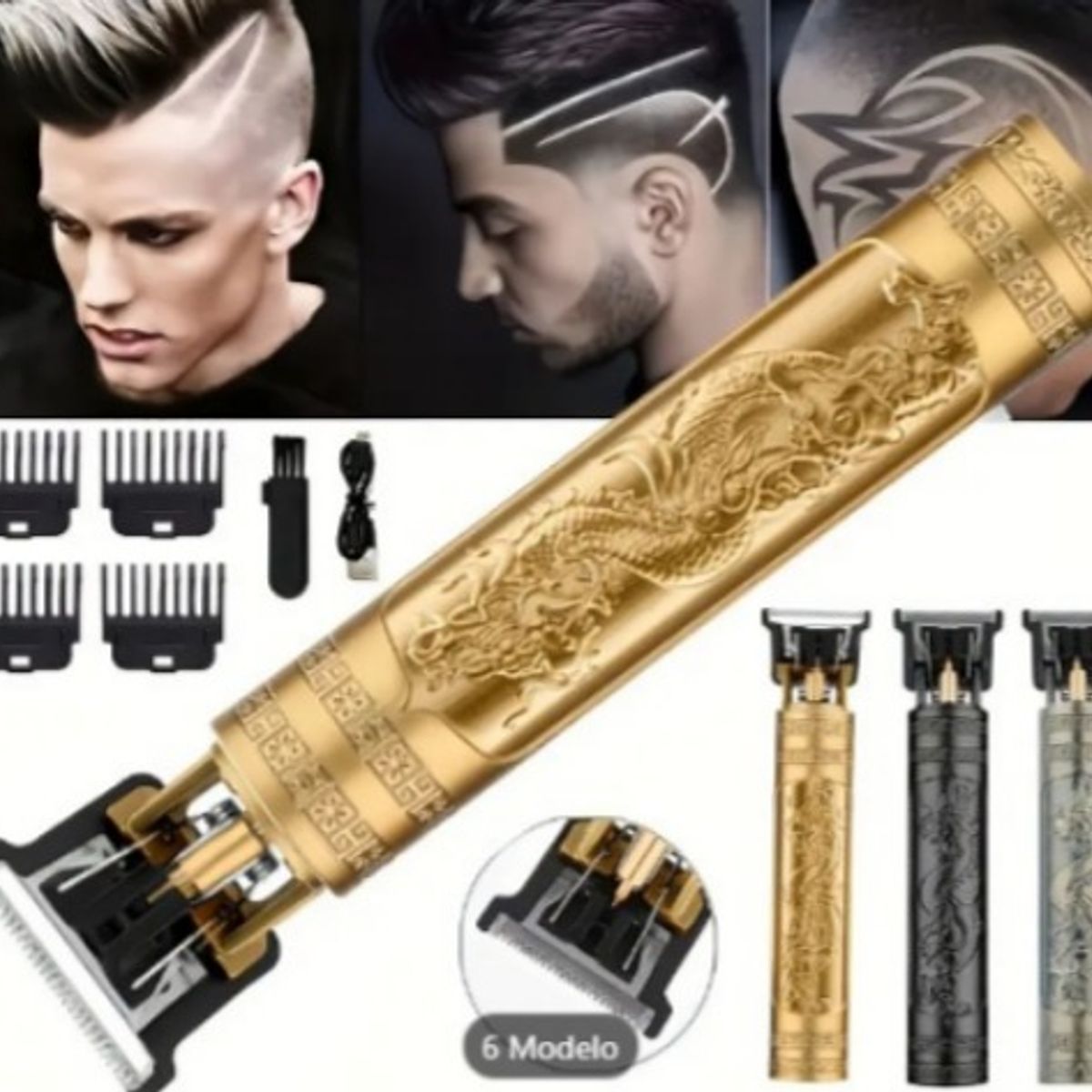 GENERICO - Máquina cortadora patillera trimmer con carga directa-buda color negro