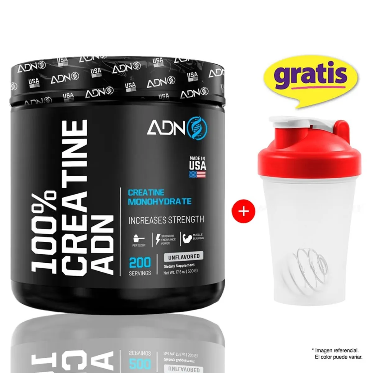 ADN - CREATINE Creatina Monohidratada ADN NUTRITION 500 gramos