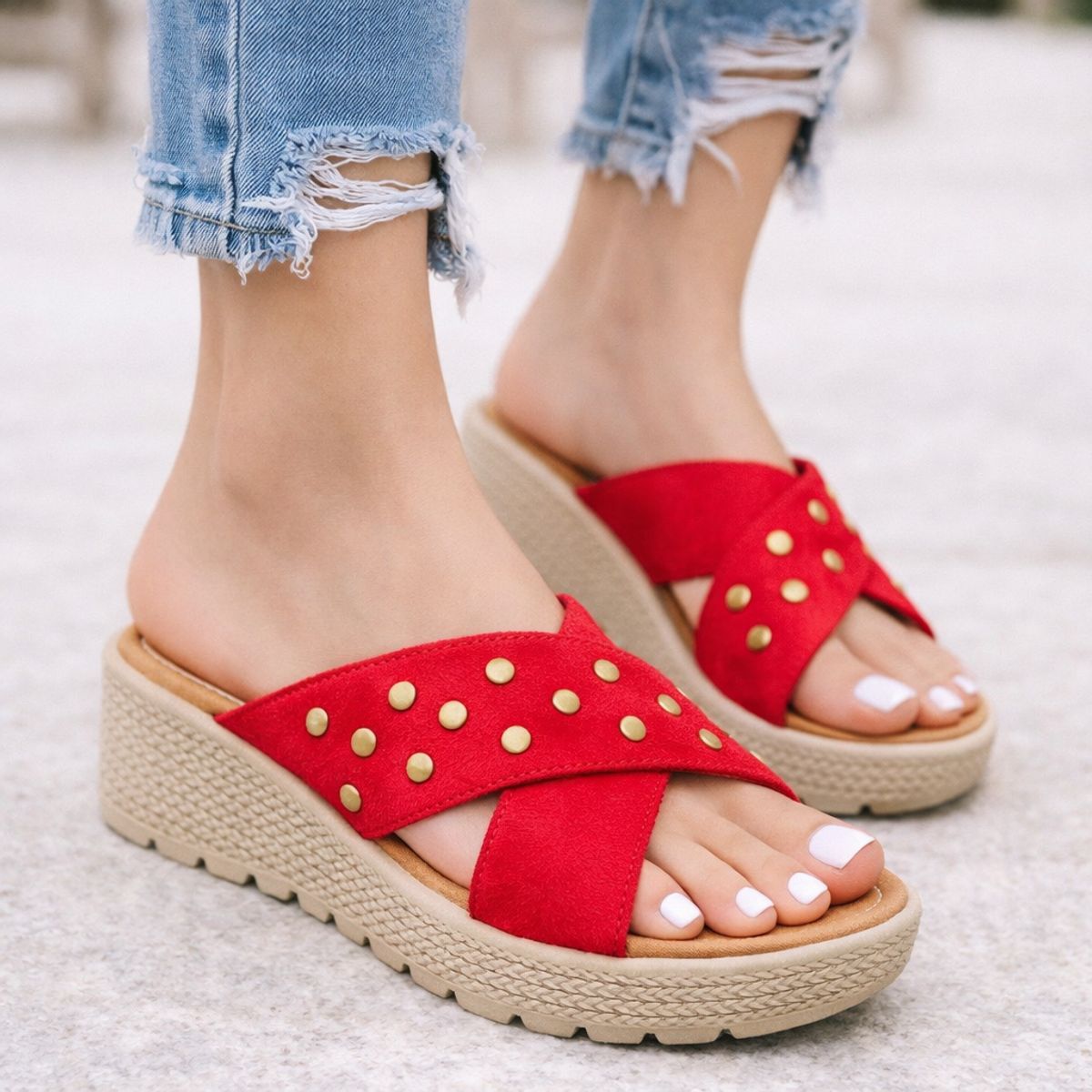 GENERICO - Sandalias Mujer Misshus Aurora rojo