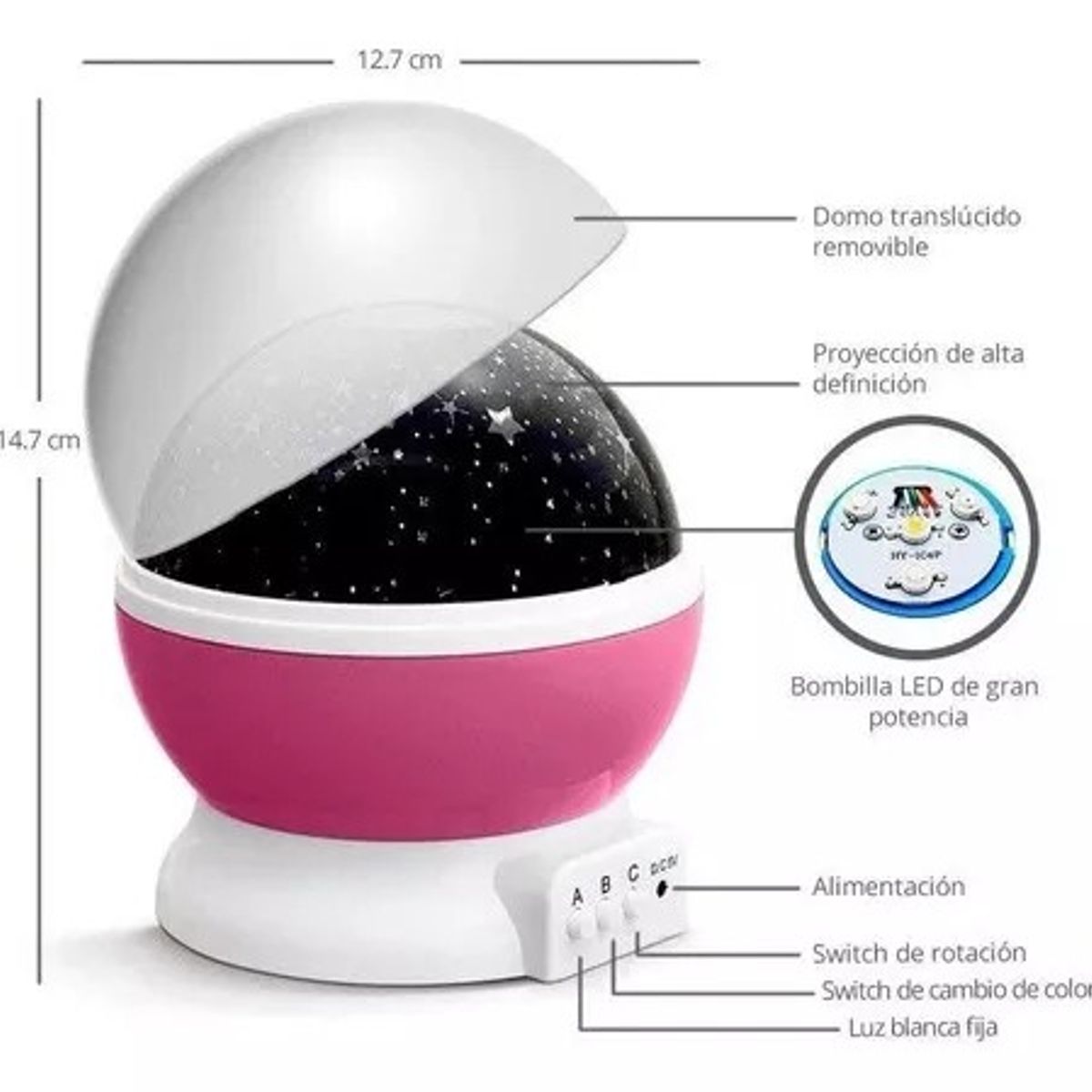 OEM - Lámpara Proyector de Estrellas Azul con Efecto Giratorio NIÑA