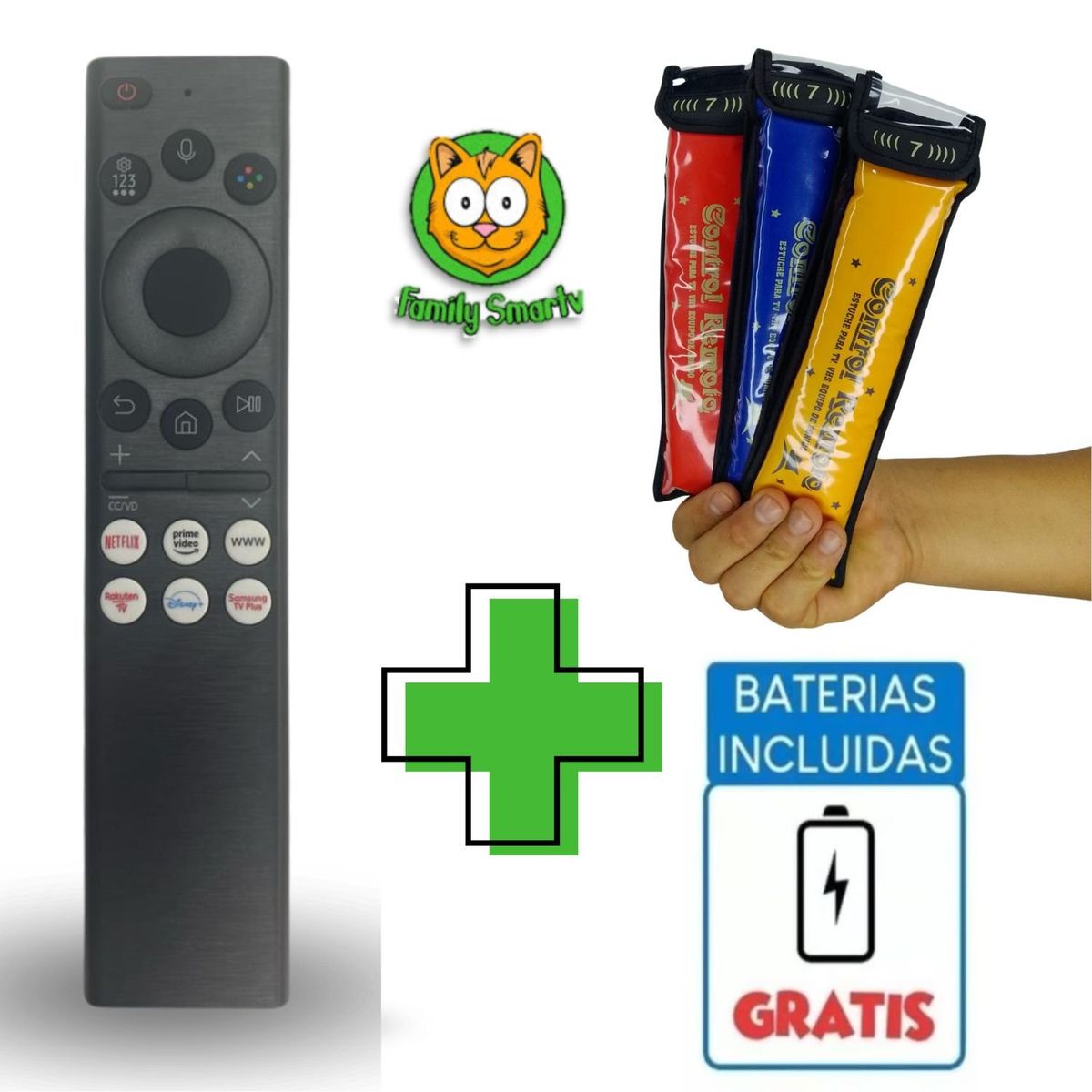 GENERICO - Control Remoto para Tv Samsung Con voz Modelo RM-G2500 + Funda