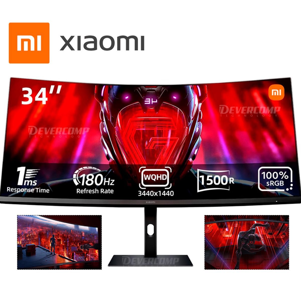 XIAOMI - Monitor Xiaomi Curvo 34 G34WQi WQHD 180Hz HDMI DP