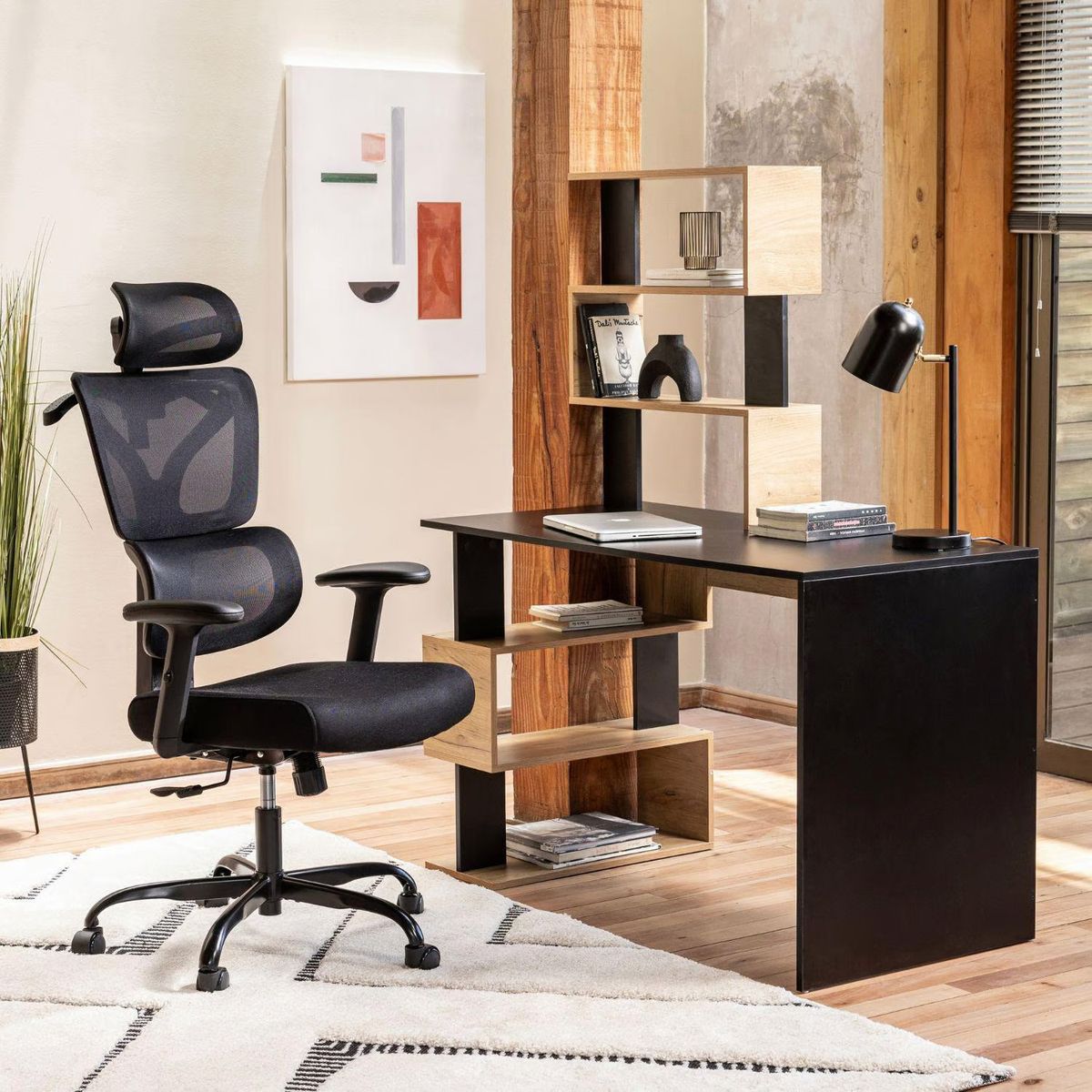 DIBA MUEBLES - Escritorio Moderno Con Estante Kori - Diba Muebles