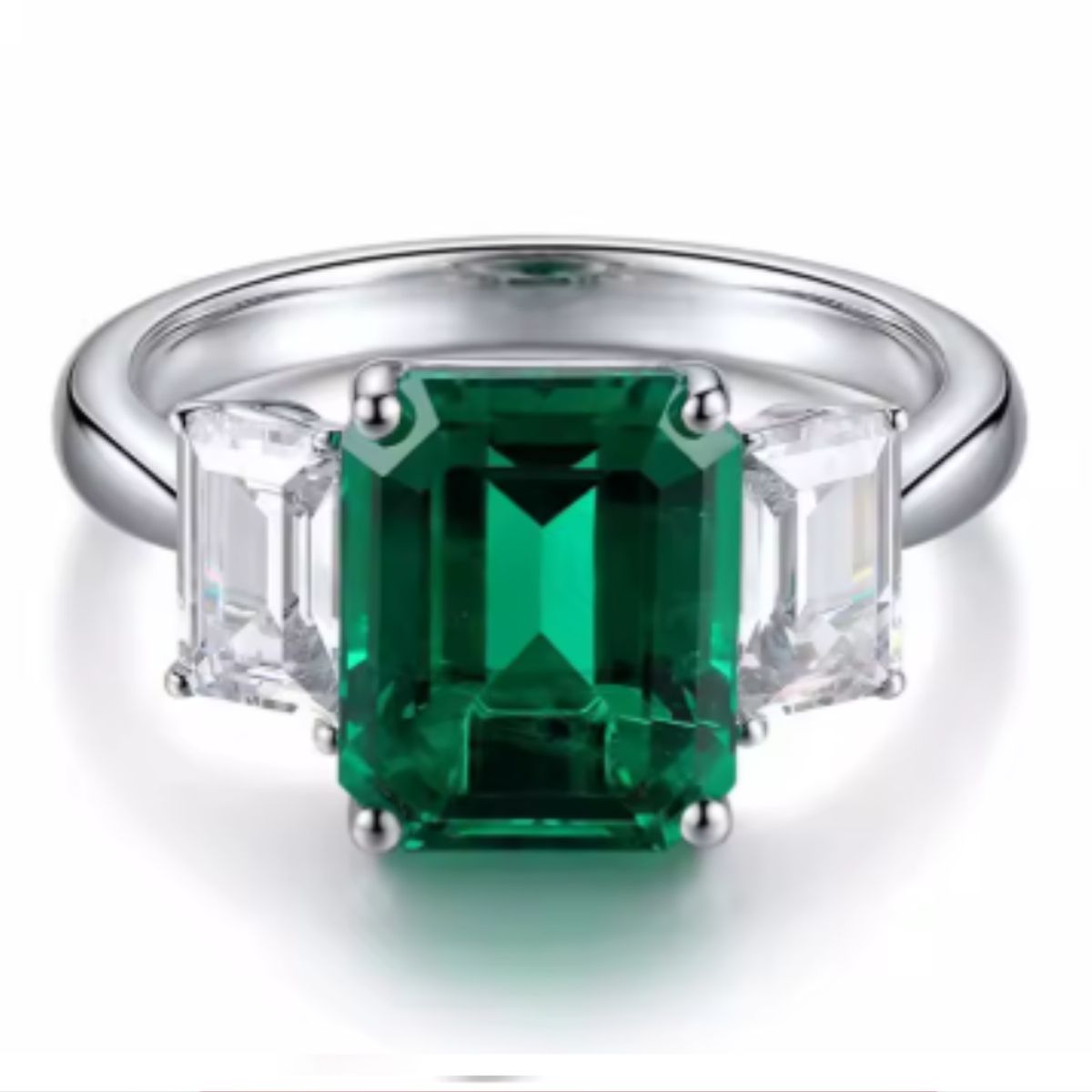 GENERICO - Anillo Esmeralda Elegancia Real